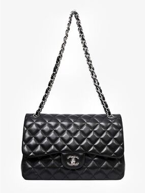 CHANEL Classic Double Flap Jumbo Black Lambskin